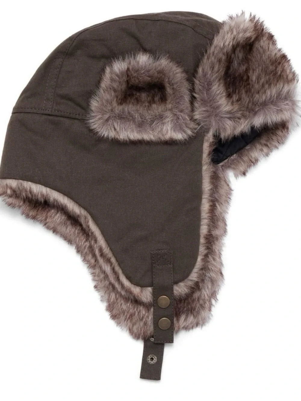 BRAND NEW  Trapper Hat with Faux Fur - Brown